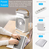Portable Evaporative Air Cooler Fan with Humidifier, USB Rechargeable Mini Air Conditioner, Multi-Speed Cooling Fan with LED Indicators & Carry Handle