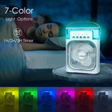 Portable Evaporative Air Cooler Fan with Humidifier, USB Rechargeable Mini Air Conditioner, Multi-Speed Cooling Fan with LED Indicators & Carry Handle
