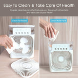 Portable Evaporative Air Cooler Fan with Humidifier, USB Rechargeable Mini Air Conditioner, Multi-Speed Cooling Fan with LED Indicators & Carry Handle